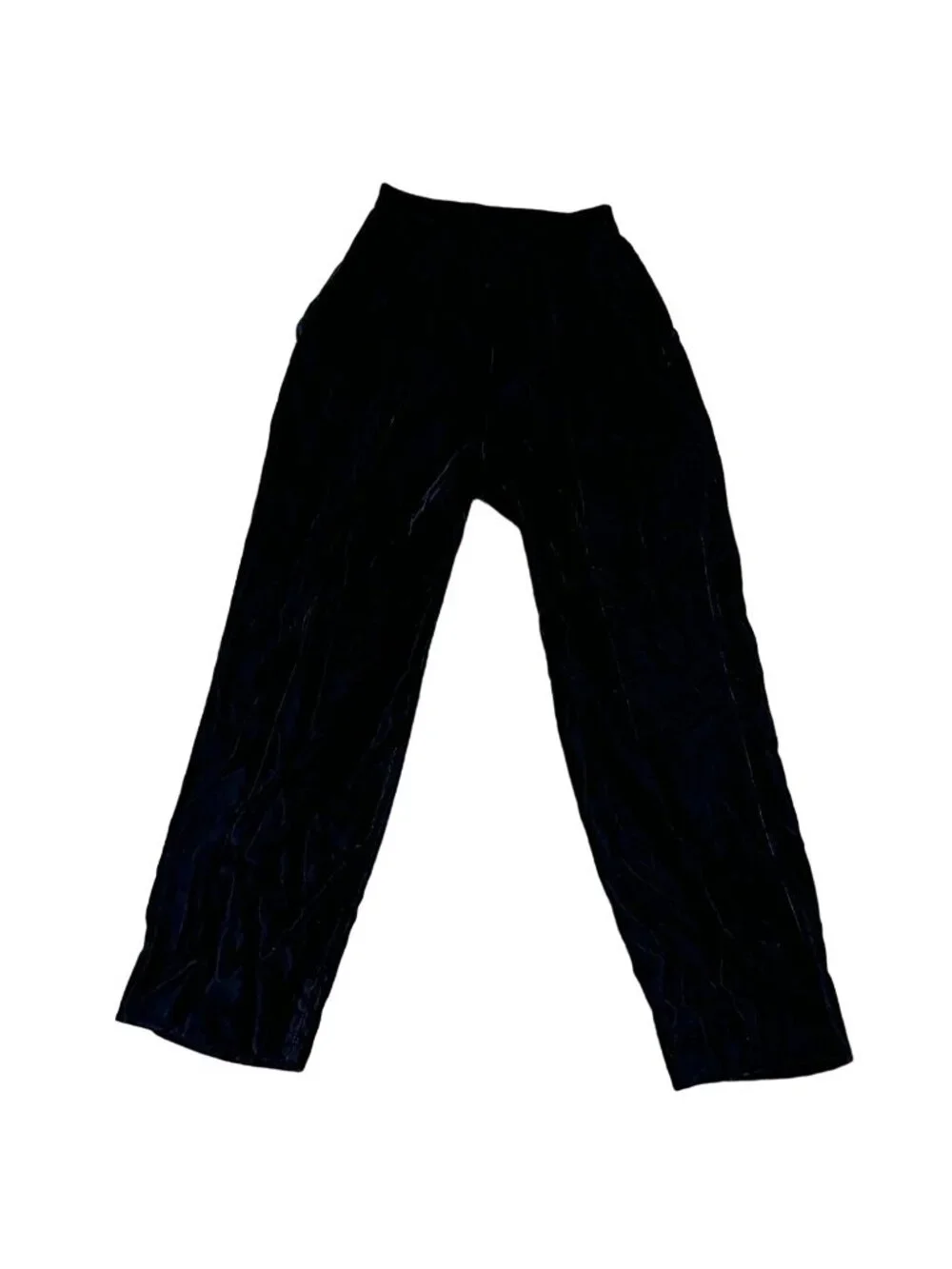Vtg Courtwell Black Velvet Pants Sz 6 Pleated w/ Pockets Evening Wear USA Made